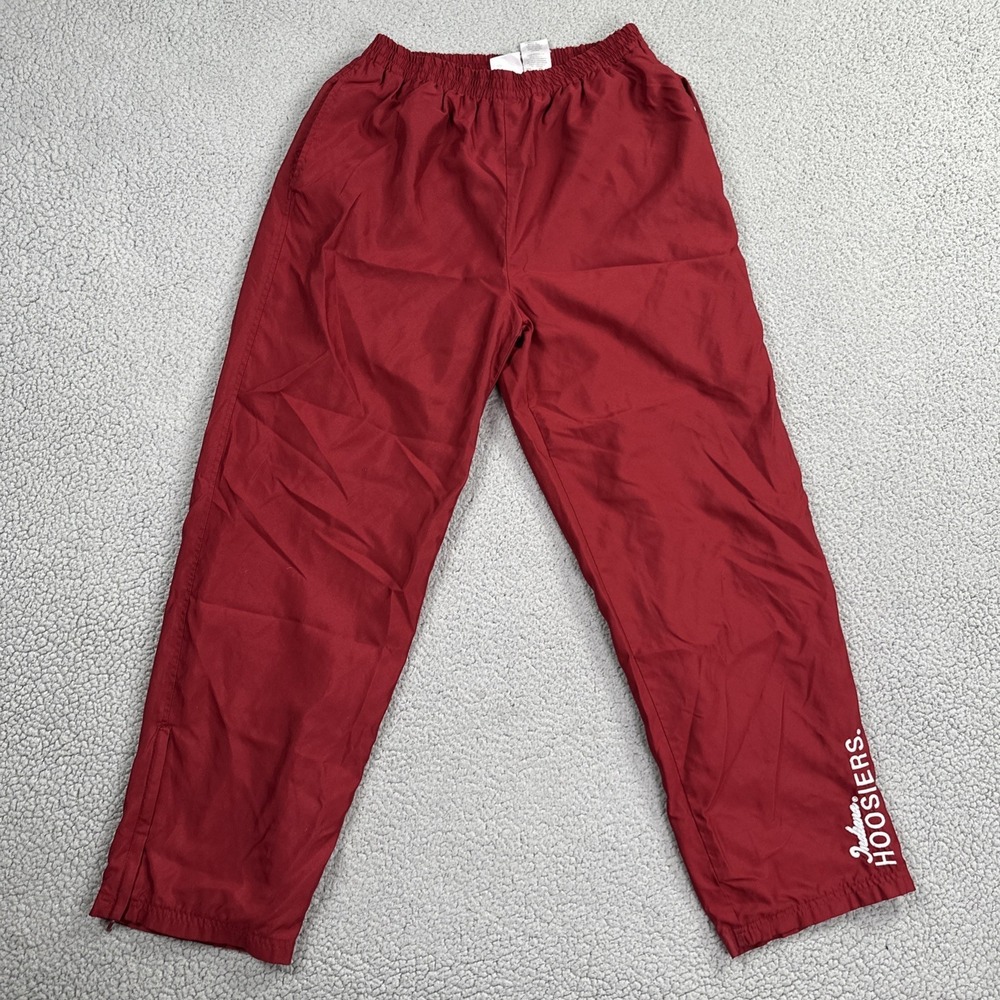 Vintage 90s Red Oak Indiana Hoosiers Warmup Pants Men Large Red Ankle Zip